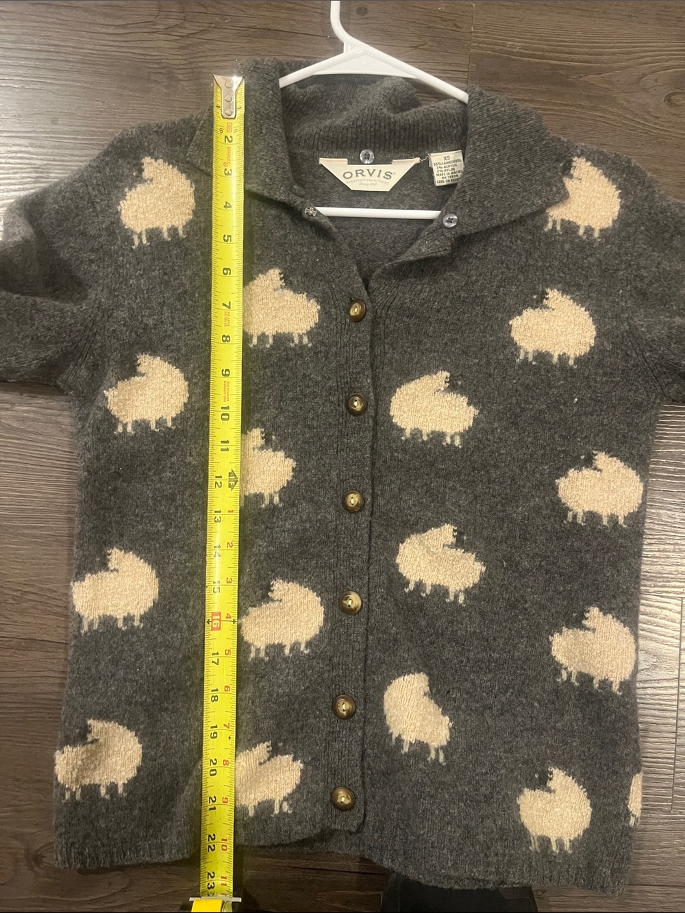 Vintage Orvis Sheep Wool Knit Cardigan Sweater - Picture 5 of 5